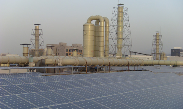 Waste gas treatment equipment for solar cell process